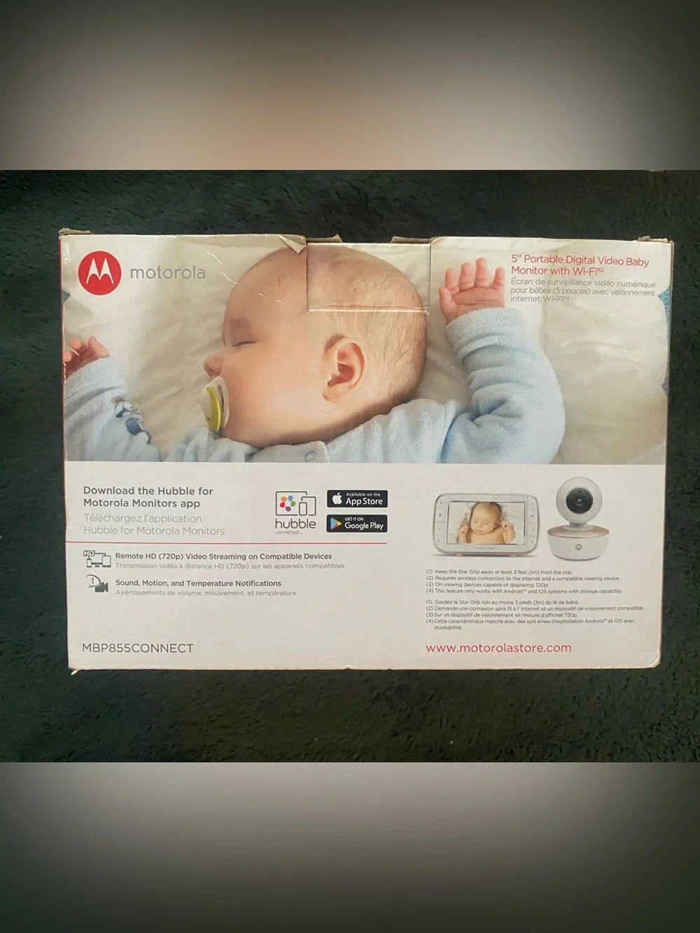 Motorola White and Gold Portable Digital Video Baby Monitor with Wi‑Fi